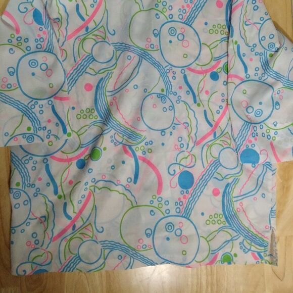 Vintage Neon Abstract Geometric Button Down Disco Shirt - Picture 6 of 6